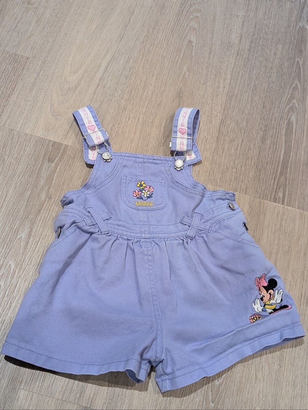 Disney Minnie Mouse Lavender Girls' Short Overalls